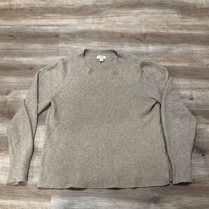 J. Crew Women's Tan Crew Neck Wool Sweater